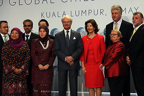 Kungaparet vid Global Child Forum i Kuala Lumpur. 