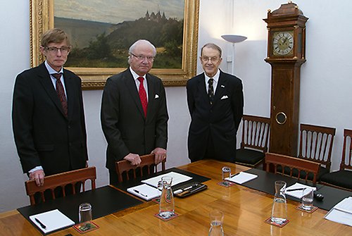 Bo Lindberg, Kungen och Lars Engwall under mötet på Kungl. Slottet. 