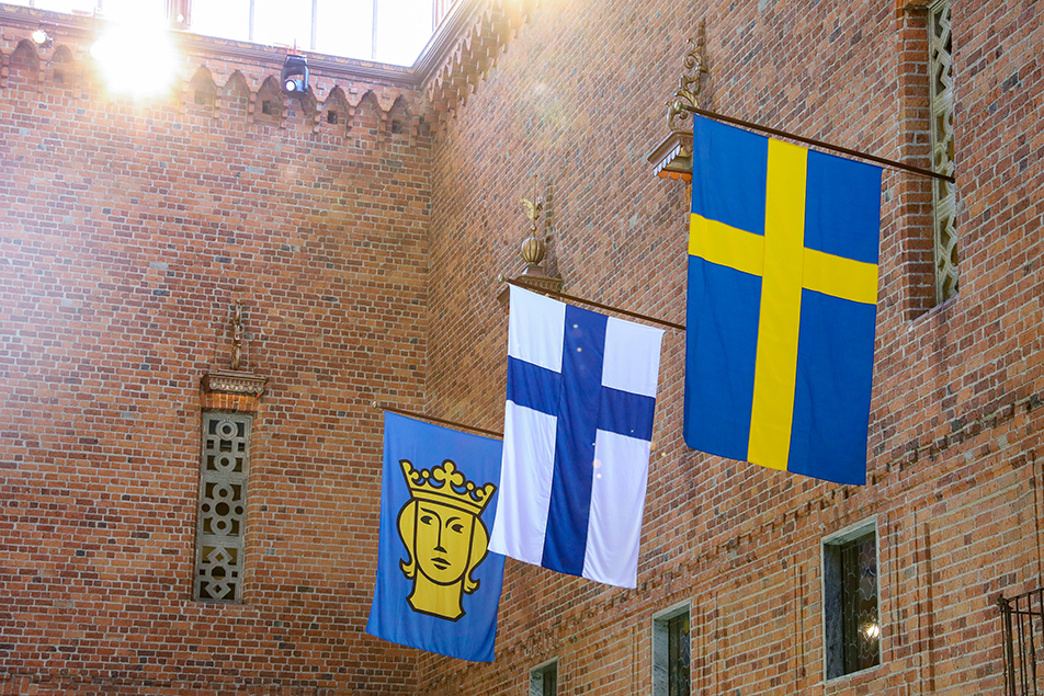 Stockholms stad bjöd Kungafamiljen och det finska presidentparet på lunch i Stadshuset.