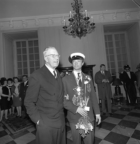 Gustaf VI Adolf  och H.K.H. Kronprinsen 1966