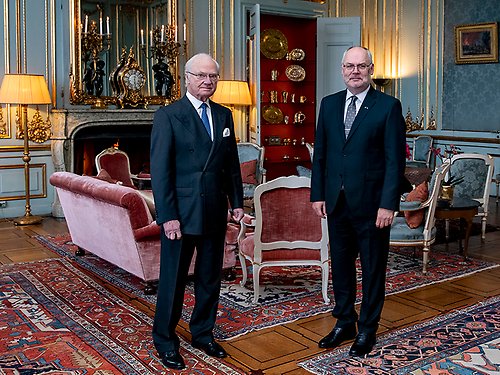 The King with Estonia's President Alar Karis. 