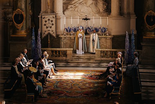 The Royal Family with the Nordic heads of state and their spouses and royal guests in the chancel of the Royal Chapel. 